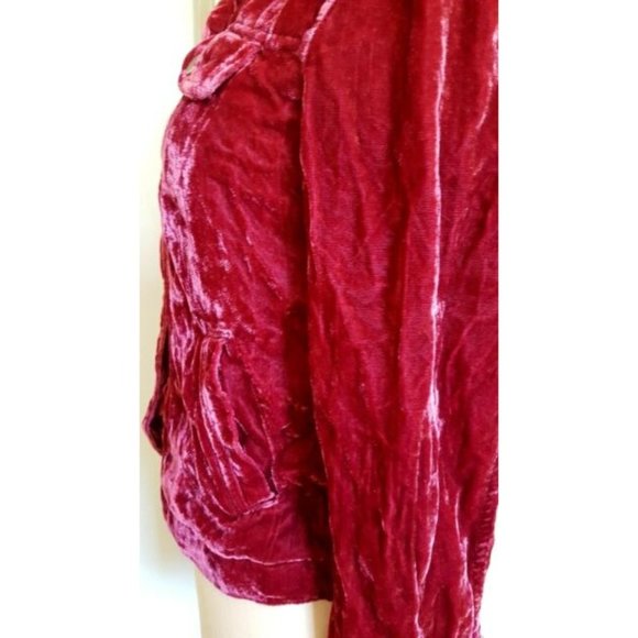 Vintage 90s velvet  button down shirt S - Picture 9 of 11
